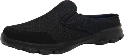 Slippers Ladies Mens Summer Slip-On Beach Sandals Backless Clogs Mules Indoor Outdoor Comfortable Casual Home Shoes Flip Flops,Black-II,7 UK