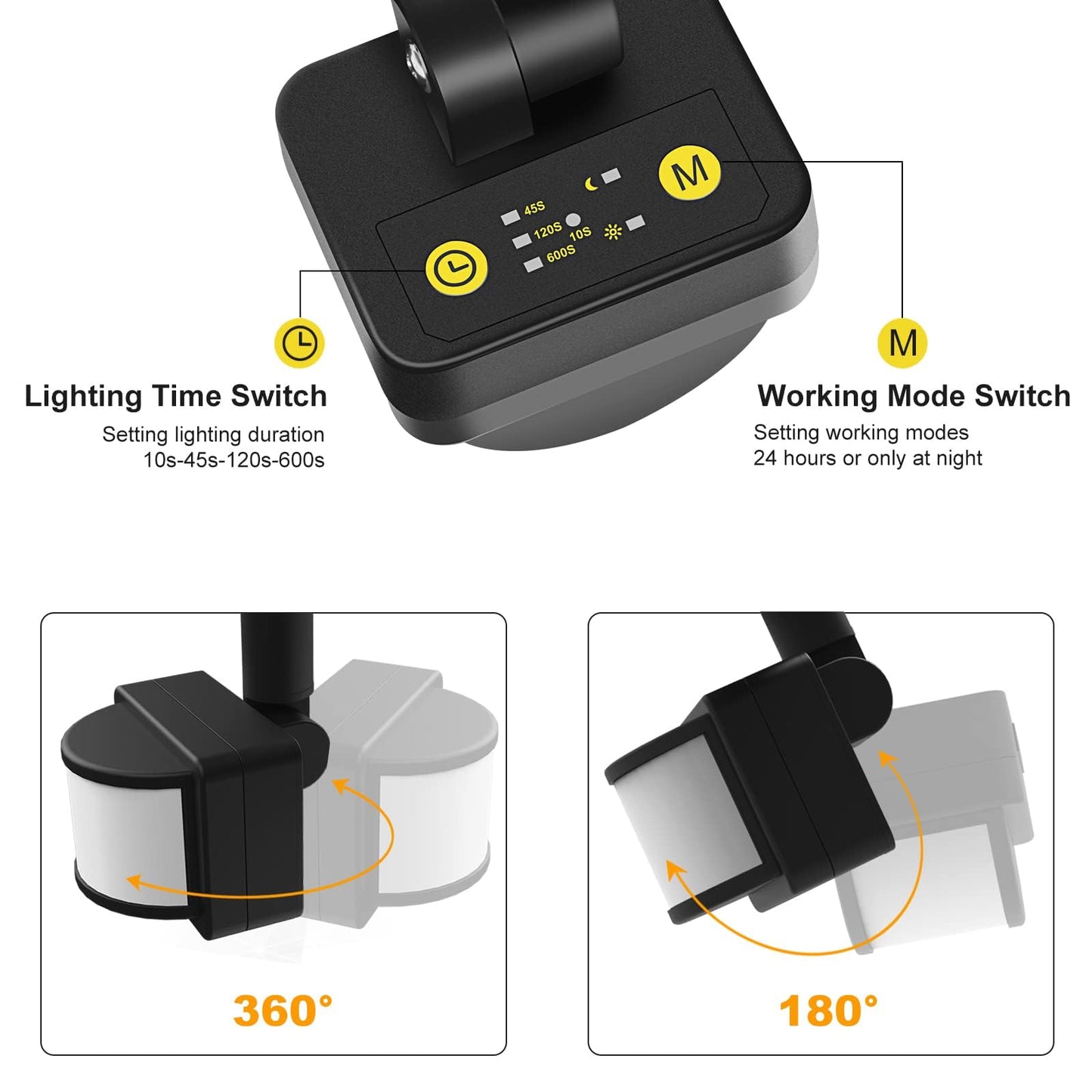 MEIKEE Security Lights with Motion Sensor 15W PIR Light Super Bright 1200 Lumen LED Sensor Flood Lights Outdoor IP66 Waterproof Daylight White Wall Light Perfect for Garage Garden Forecourt Hallway