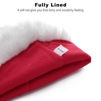 B-Land Unisex-Adult's Santa Hat, Christmas Hats for Adults Women Men Extra Thicken Xmas Holiday Hat with Comfort Liner Red 1 PC