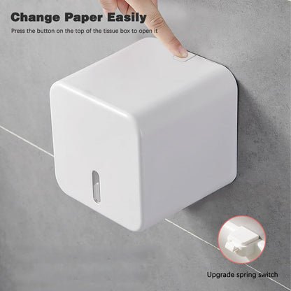 Colist Toilet Paper Holder Wall Mounted self Adhesive Toilet Roll Holders No Drilling Waterproof/Dustproof/Cat Proof Paper Roll Dispenser for Bathroom Toilet RV Car Trave(Large)