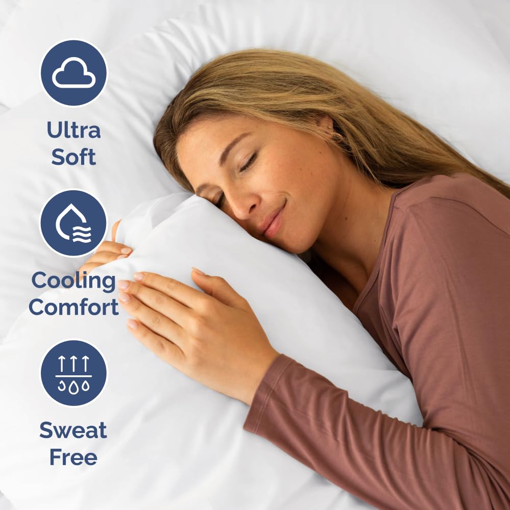 RV King Size Sheet Set 72 X 80 - 4 Piece RV Short Queen Bed Sheets - Ultra Soft, Breathable & Cooling - Designed for Bunks, Trailers & Camper - Fits 8” to 12" Mattress - Hotel Luxury Bedding - White
