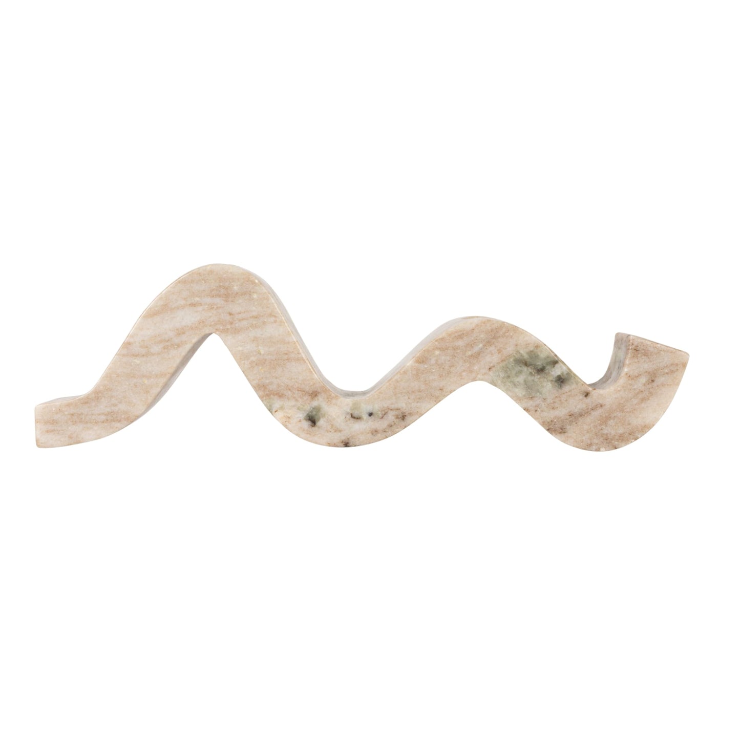 Bloomingville Marble Wave Double Taper Candle Holder, Beige