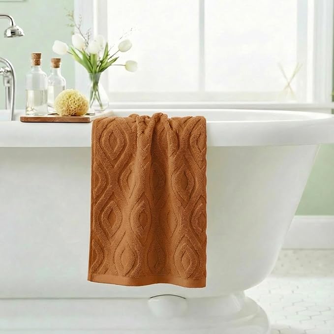 Artoid Mode 1 Pc Caramel 3D Diamond Grid Jacquard Hand Towels