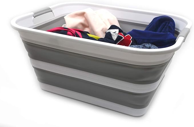 SAMMART 42L Collapsible Plastic Laundry Basket