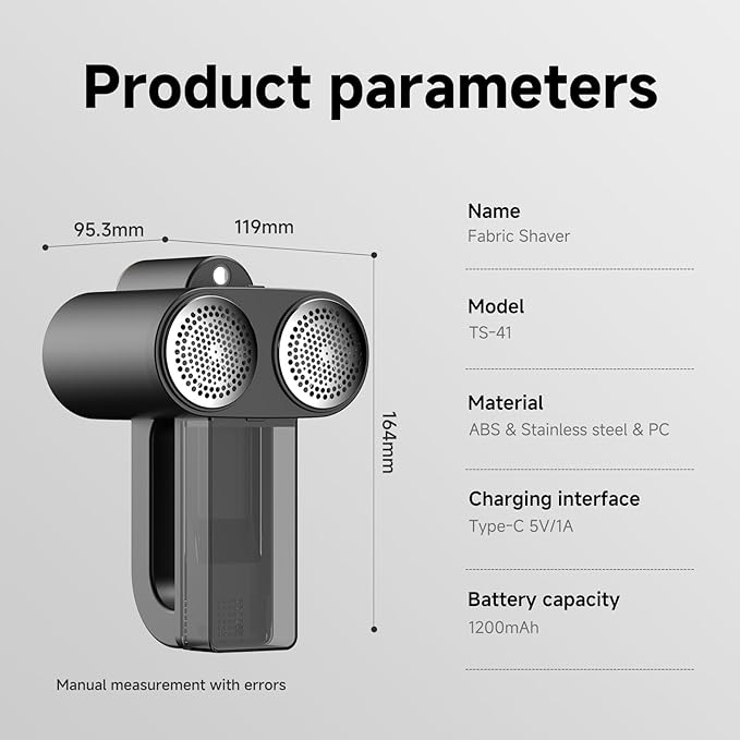 Electric Fabric Shaver, Rechargeable Lint Remover, Sweater Shaver, Dual Motors