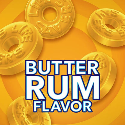 LIFE SAVERS Hard Candy - Butter Rum, Candy Bulk Individually Wrapped, For Party Favors & More, Pack of 4