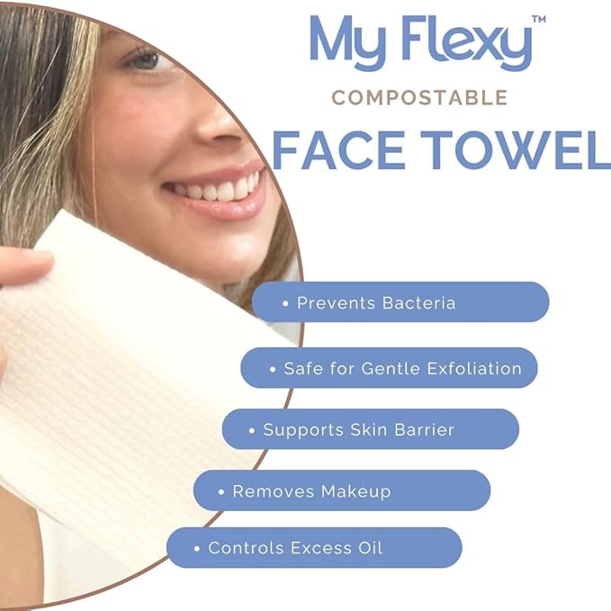 Disposable Face Towels XL for Skin Care & Makeup Removal – 100% Biodegradable