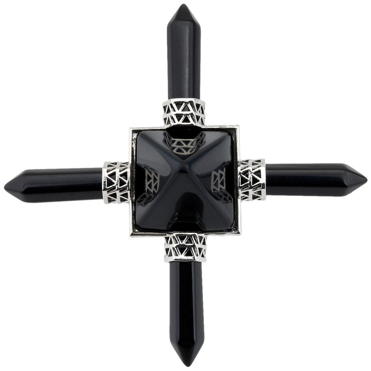 Rockcloud Pyramid Energy Generator, Reiki Chakra Healing Crystal Stone,Black Obsidian