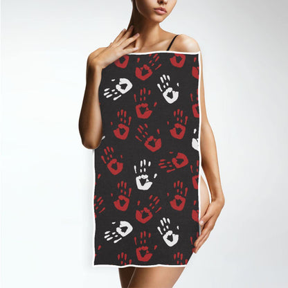 Pfrewn Halloween Red Bloody Hands Towels Hand Bathroom Towels 16x30 in Black Scary Bloody Zombie Hand Soft Absorbent Small Bath Towel Kitchen Dish Guest Towel Fall Autumn Halloween Day Decor Gifts