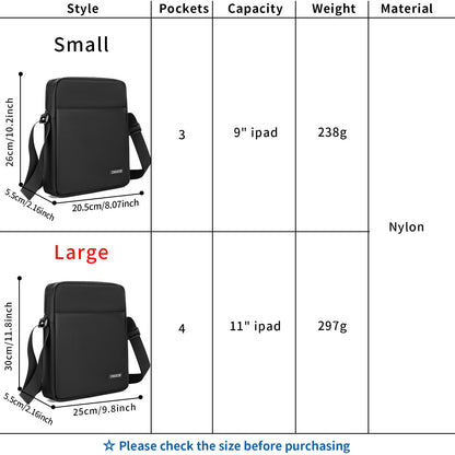 OSOCE Mens Shoulder Bag Messenger Man Bag Travel Business Crossbody Pack Chest Sling Bag Satchel Side Phone Bag Casual Handbag with Adjustable Strap for Men Working Daily Black