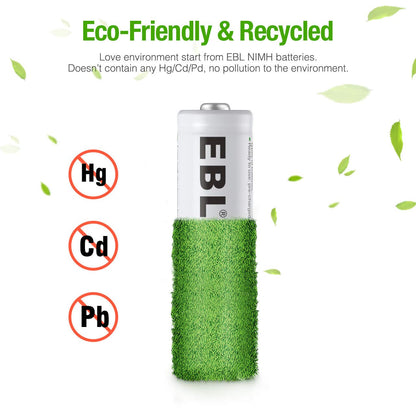 EBL Rechargeable AAA Batteries (16-Counts) Ready2Charge 1100mAh 1.2V Ni-MH Battery