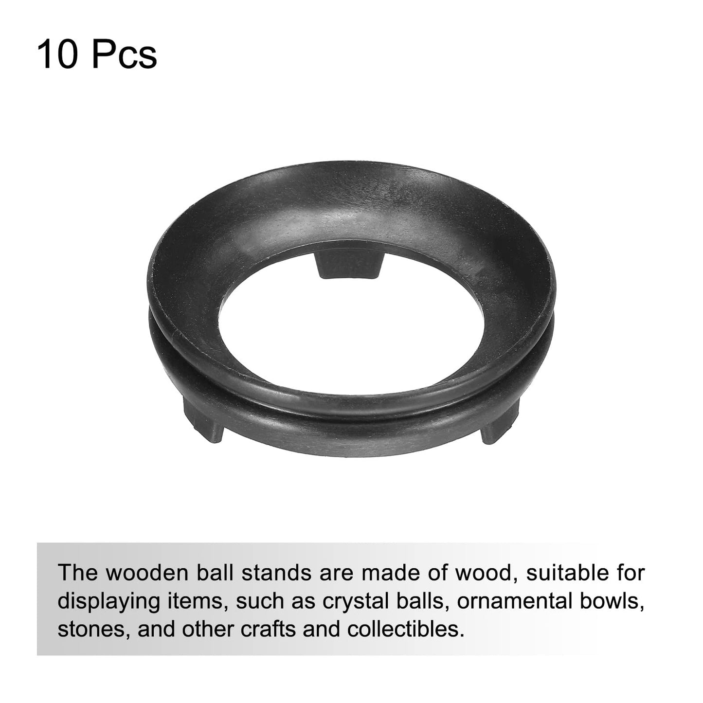 MECCANIXITY Ball Stand Holders Displays Base Diameter 7.5cm Black for Crystal Ball Stone Pack of 10
