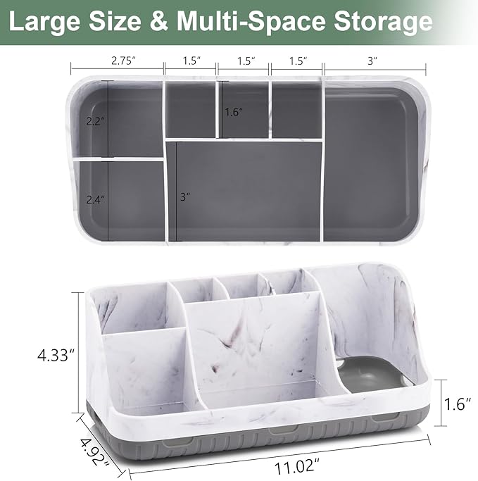 Marble Bathroom Countertop Organizer