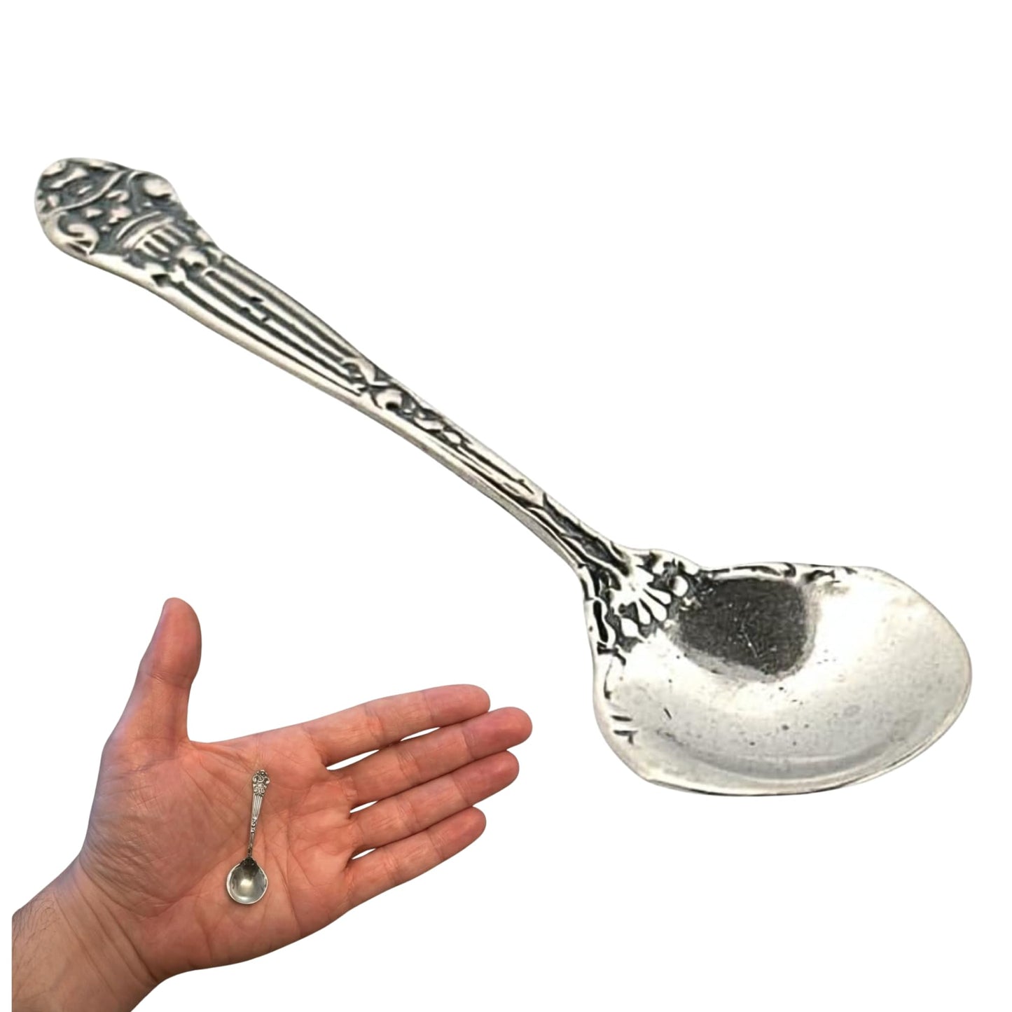 925 Sterling Silver Small Salt Spoon - Premium Quality 2.1" Regal Spoon - Beautiful Flower Designed Handle - Gift for Culinary Enthusiasts