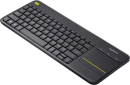 Logitech K400 Plus Wireless Touch TV Keyboard With Easy Media Control and Built-in Touchpad, HTPC Keyboard for PC-connected TV, Windows, Android, ChromeOS, Laptop, Tablet - Black