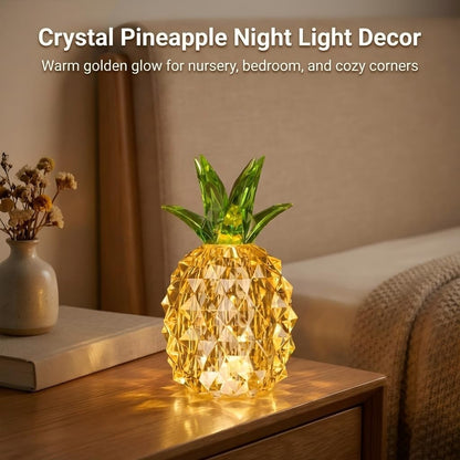 Pineapple Baby Night Light for Nursery, Battery Powered Pineapple Lamp for Home Living Room Bedroom Kitchen Office Decor, Crystal Tropical Decor Valentines Day Birthday Gifts for Him Her Kids Women