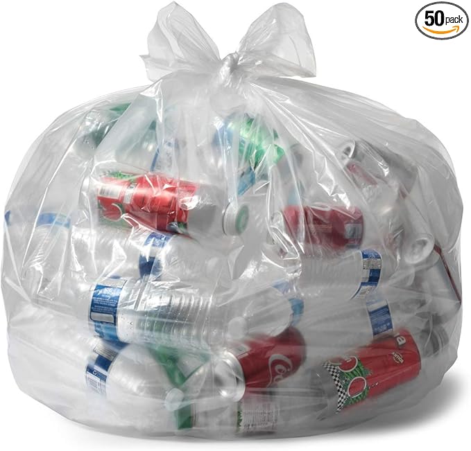 Aluf Plastics 45 Gallon 2.0 MIL Clear Garbage Bags