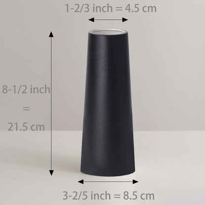 Black Ceramic Vase, 8.5 Inch Flowers Vase for Pampas Grass, Rustic Table Vase for Centerpieces, Simple Modern Vase for Home Office Decor - Matte Black