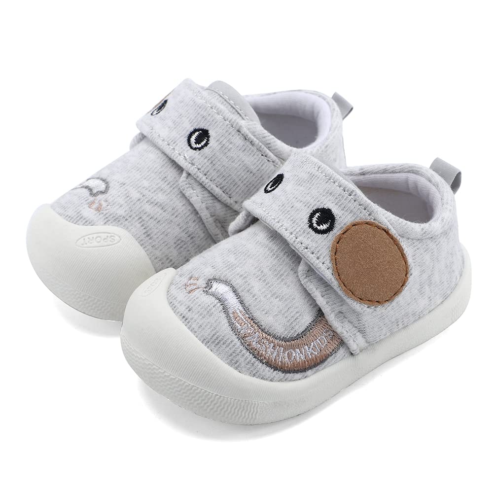MASOCIO Baby Shoes Boys Infant Toddler Boy First Walking Shoes Trainers 18-24 Months Size 5 UK Child Grey