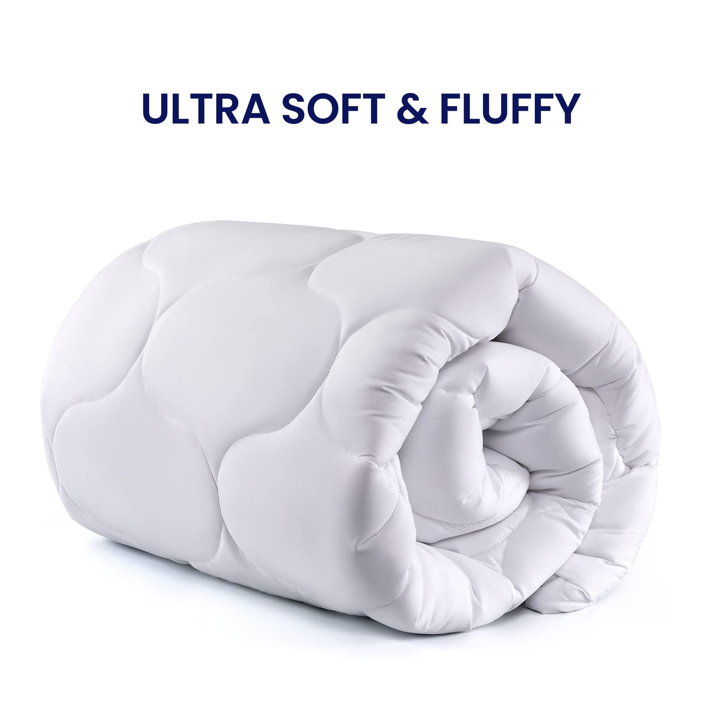 SLEEP ZONE Twin Fitted Mattress Pad Cover - Quilted Soft Breathable Fluffy Pillow Top Bed Mattress Topper Deep Pocket 8-21 inch