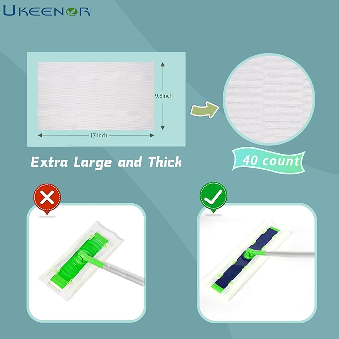 XL Dry Mop Refills 80 Counts Disposable Dusting Cloths Dry Sweeping Refills Dry