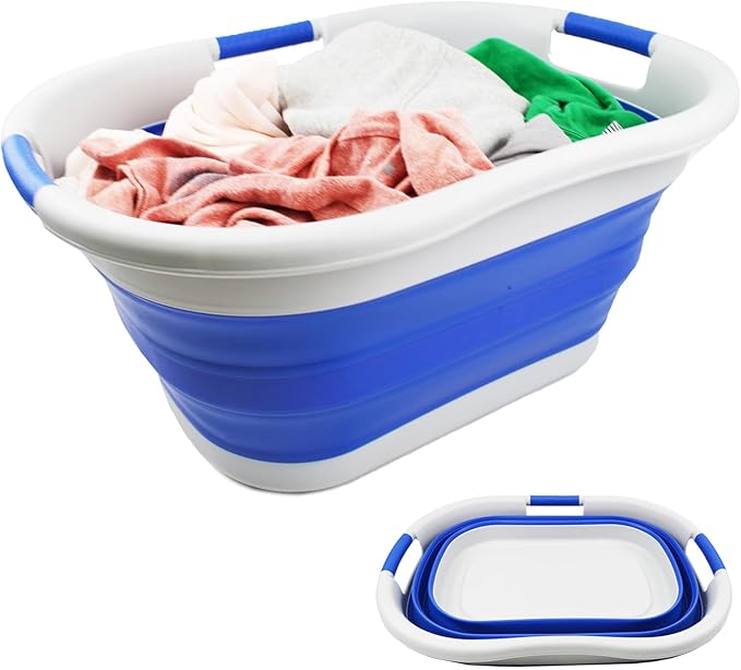 SAMMART 40L Collapsible Plastic Laundry Basket