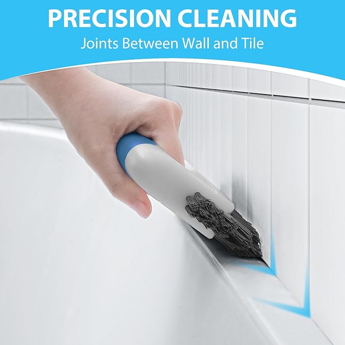 Grout Cleaner Brush for Floors Tile Corner, V Shape Stiff Scrubber Cleaning