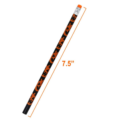 GiftExpress 48-Pack Halloween Pumpkin Pencils with Eraser, Halloween Treats for Kids, Classroom Prize, School Stationery, Halloween Décor, Jack O Lantern Pencils Party Favors (48pc Halloween)