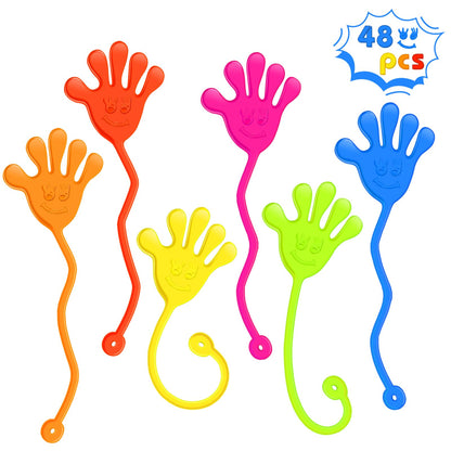 Valentines Sticky Hands Bulk 48PCS Valentines Day Gifts for Kids Classroom Prizes Valentines Party Favors for Kids Stretchy Heart Sticky Hand Toy Valentines Day Goodie Bag Stuffers Kid Party Supplies