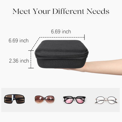 Likbry Travel Sunglasses Organizer Cases, Adjustable Slots Eyeglasses Case for Multiple Pairs, Portable Storage Box for Women