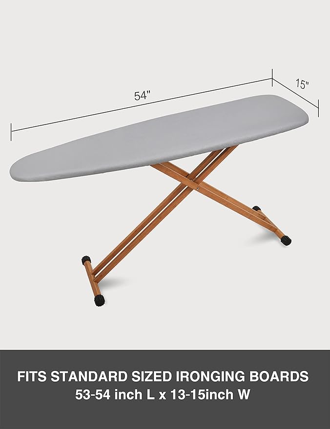 Ironing Board Cover and Pad 15"x54" Extra Thick Natural Cotton, Scorch and