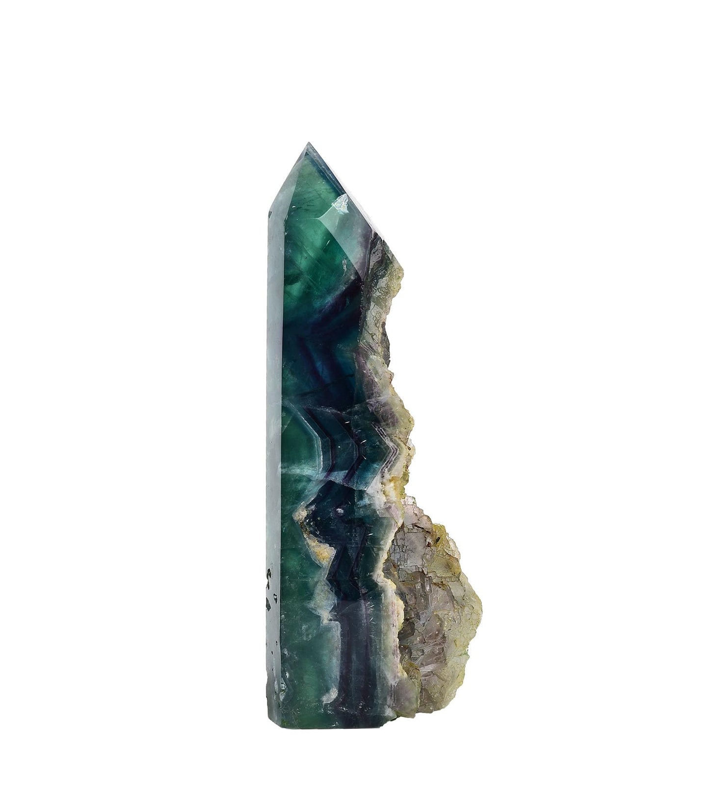 AMOYSTONE Decorative Quartz Obelisk Slab Pointed Natural Fluorite Slab Block Heavy 2-2.8 LBS, Crystal Lover Collection, Gifts, Home Décor