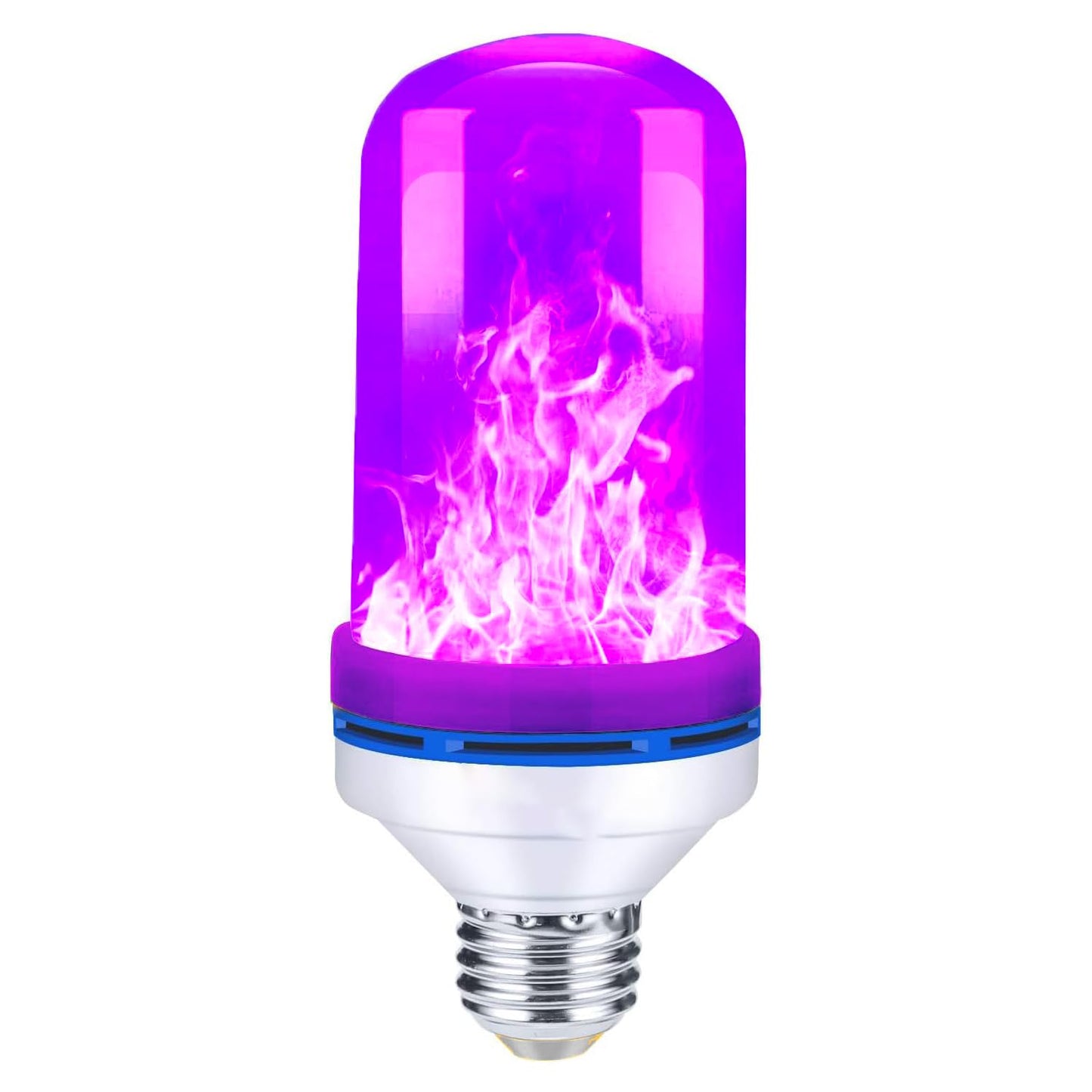 Upgraded LED Purple Flame Light Bulbs, 4-Mode Flickering Light Bulbs with Gravity Sensor, E26 Fire Light Bulb for Porch Party Patio Home Halloween Christmas Indoor Outdoor (Purple, 1)