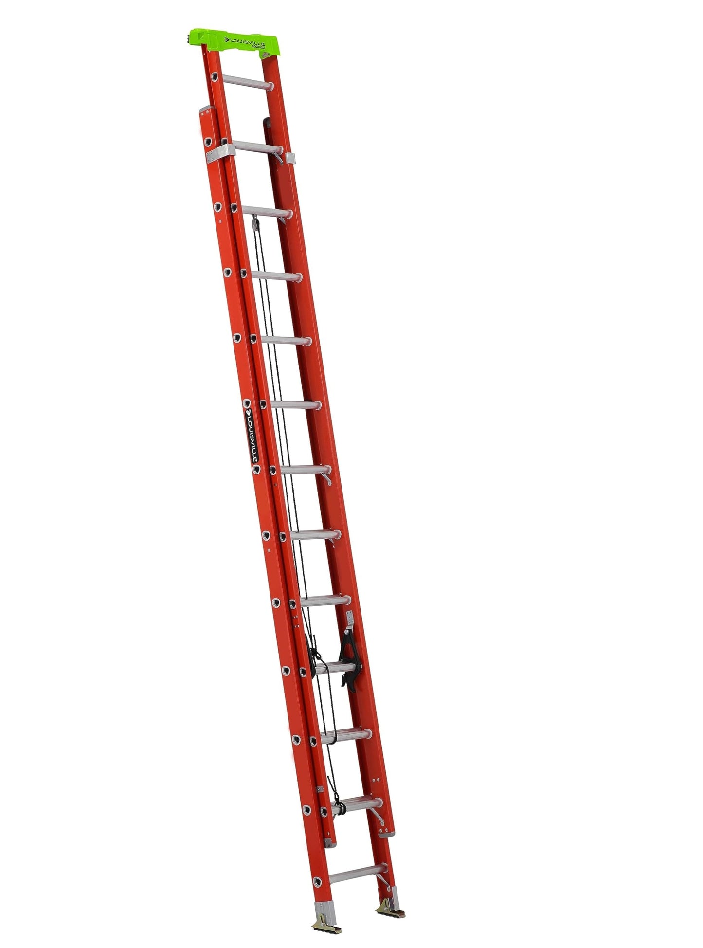 Louisville Ladder 24-Foot Fiberglass Extension Ladder, 300-Pound Capacity, L-3022-24PT, Red & LP-2200-00 Stabilizer, Silver
