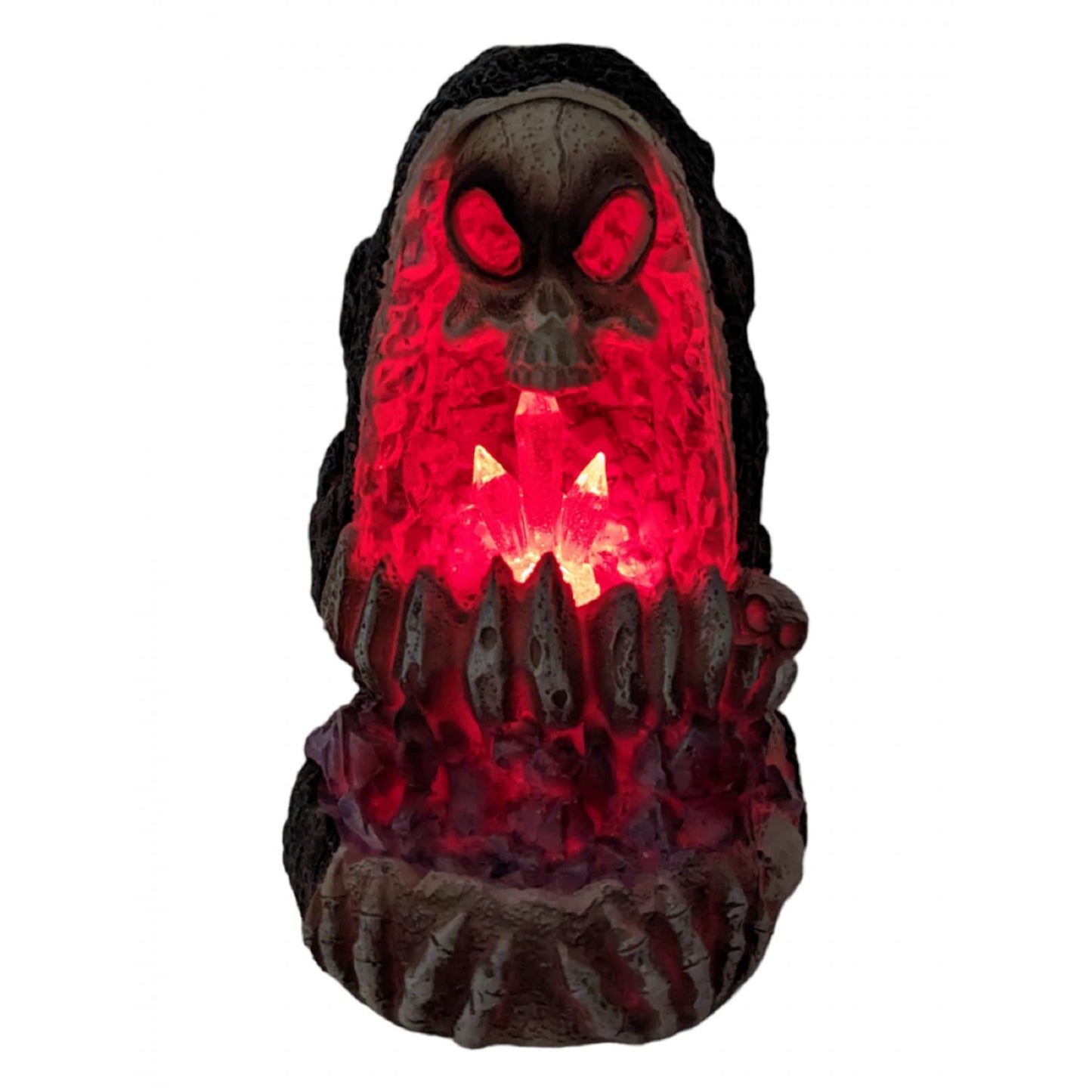 FESS Products Geode Skull Back Flow Incense Burner w/LED - 6"