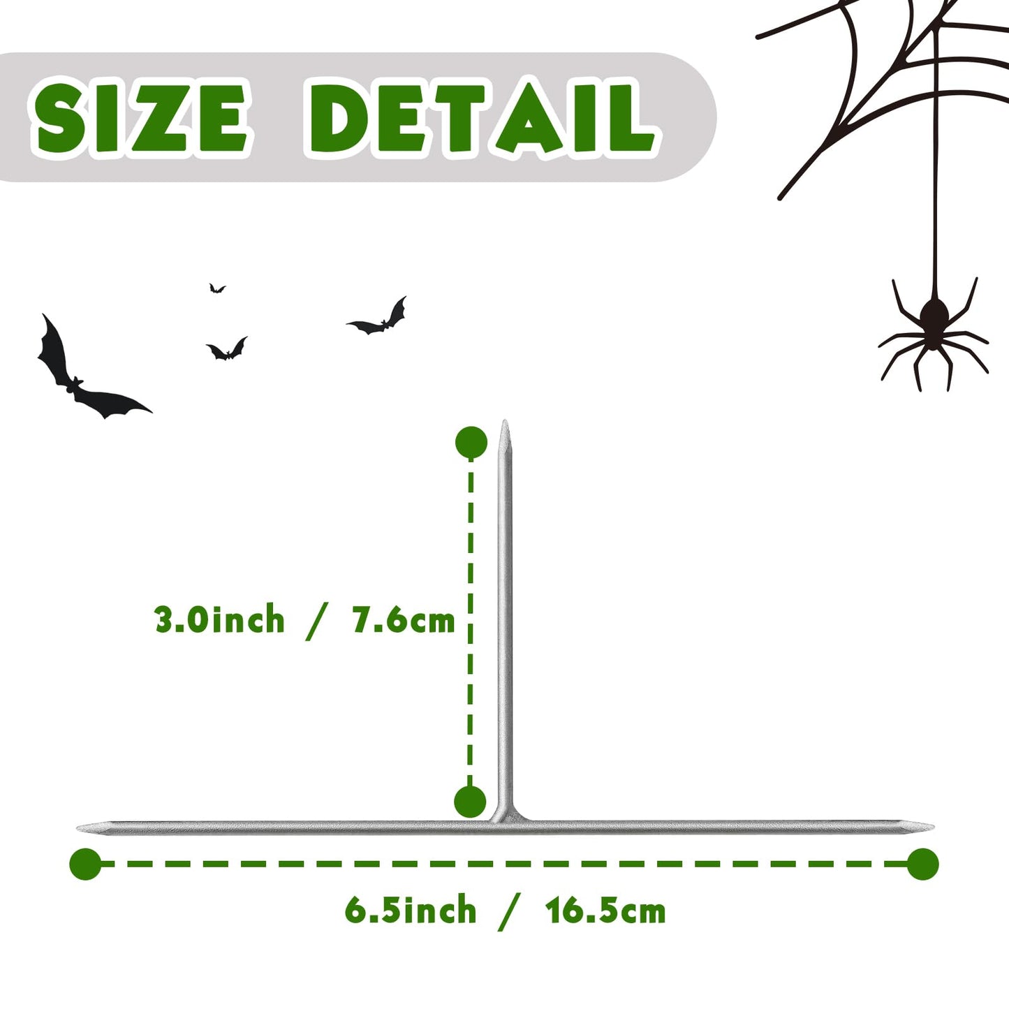 Pack of 24 Metal Halloween Tombstone Stakes Heavy Duty T-Shaped for Graveyard Styrofoam Decorations