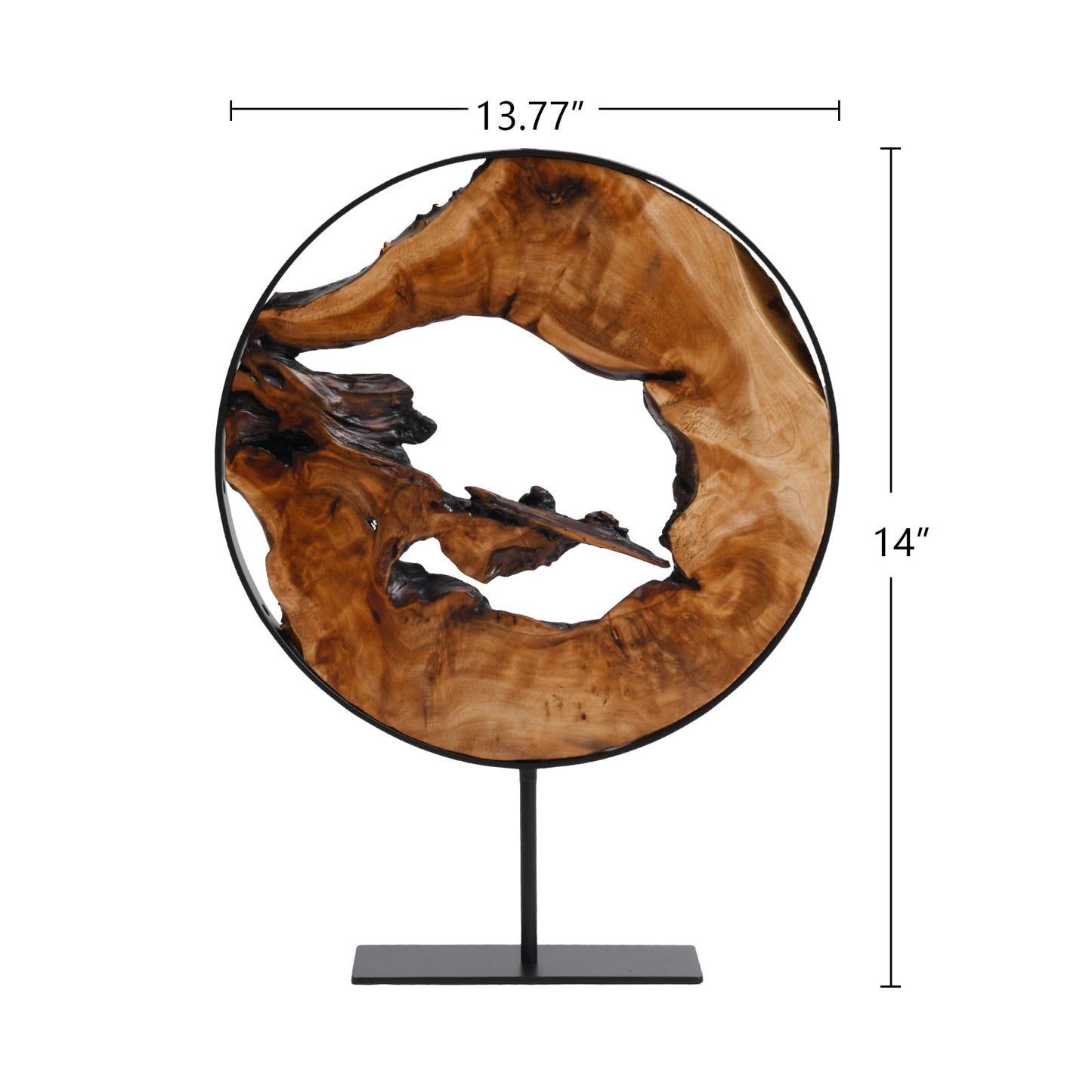 WELLAND Cedar Wood Sculpture, Natural Tabletop Decor Accent