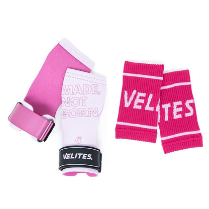 Velites I Grips Quad Pro I Professional Grips for Cross Training or Gymnastics I Suitable for Any Surface I Use with Magnesium I Include Fabric Wristbands to Gift Match.