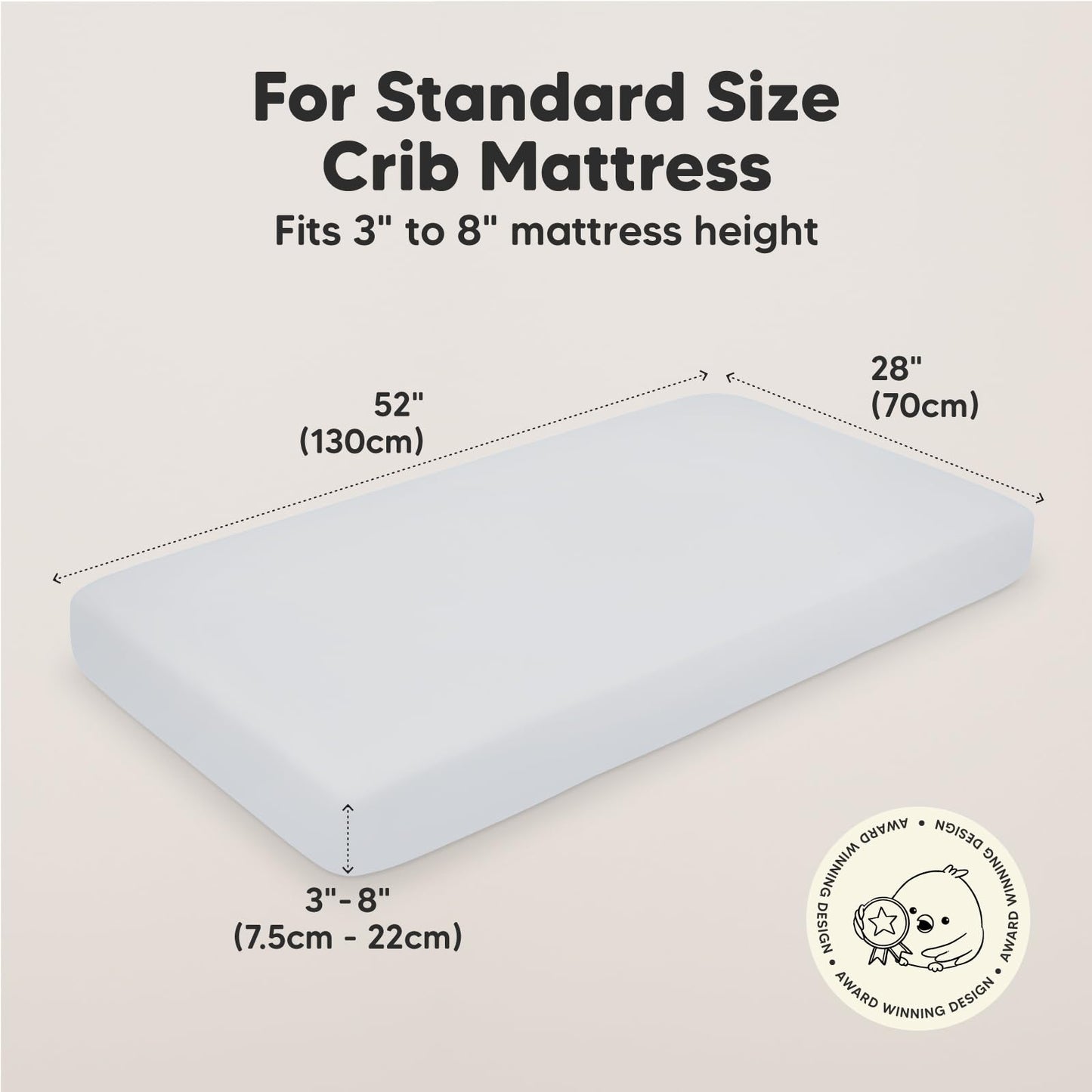 KeaBabies 2-Pack Organic Cotton Crib Sheets for Boys, Girls - 52x28 Fitted Crib Mattress Sheet Neutral, Breathable Cover for Baby Bed Set, Toddler Mattress, Soft & Cute Prints (Cove)