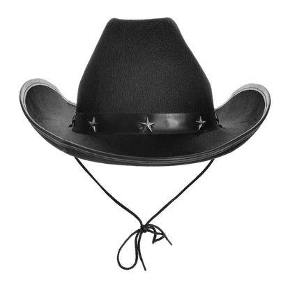 I LOVE FANCY DRESS LTD Cowboy Hat & Cowboy Neckscarf Accessories. Black Star-studded Cowboy Hat & White Bandana. Wild West Western Sheriff. Pack of: 1 | Bandana Colour: Black