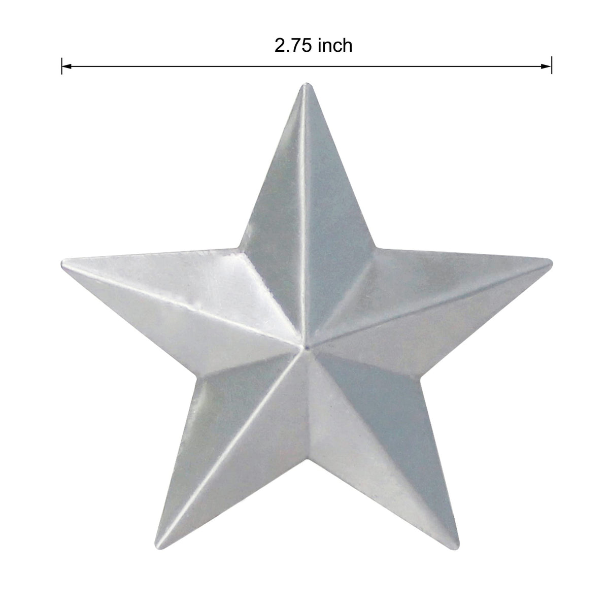 ARTGIFTHOU Galvanized Silver Stars Decor. Primitive Small Metal Barn Star for Crafts Decorative Accents, 2.75 Inch, Set of 55 PCS