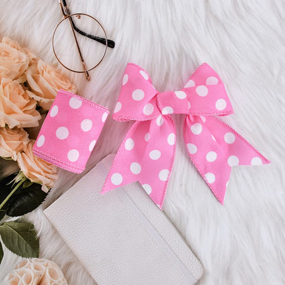 TONIFUL 2.5 Inch Wired Edge Ribbon, Baby Pink Polka Dots Burlap Ribbon, Summer Spring Wired Ribbon, for Gift Wrapping, Wreath Bows Making, Crafts Home Decoration, Easter Decor（Baby Pink，6yds）