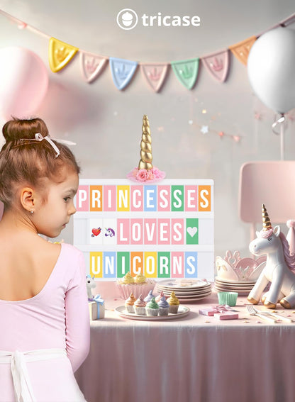 Pink Cinema Light Box with 312 Letters, Emojis & 3 Markers - Led Light Box Sign for Home & Pink Room Decor - Premium Light Up Letter Board - Best Gift Idea for Women & Girls on Christmas or Birthdays