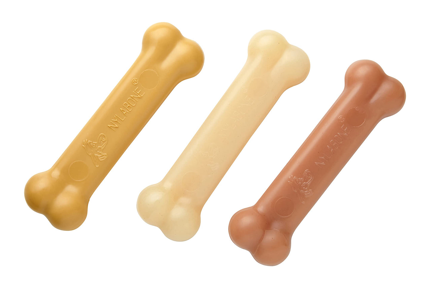 Nylabone Extreme Tough Dog Chew Toy Bones, Peanut Butter, Chicken, Bacon Flavoured, 3-Piece, Small, For Dogs Up To 11 kg