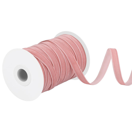 woric Pink Velvet Ribbon 3/8 Inch 30 Yards Vintage Thin Ribbons Pink Christmas Decor Bows Velvet Fabric for Choker Gift Wrapping Hair Bows Flower Bouquet Wedding Wreath Decorations