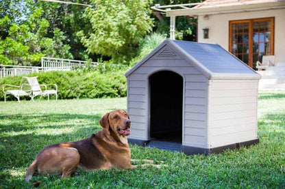 Chalet-Jardin Garden 12-921177 Kennel Dog PVC/Resin 95 x 99 x 99 cm beige/brown