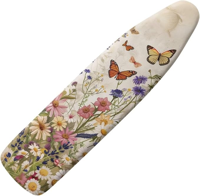 ZDCUSTOM Colorful Floral Butterfly Print Ironing Board Cover 15 x 54 inch