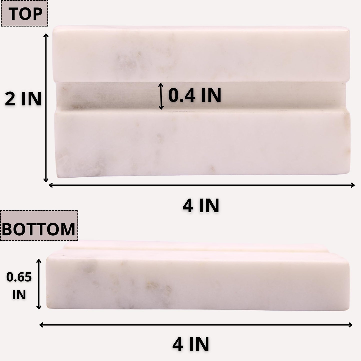 KC KULLICRAFT Business Card Holder for Desk - Business Card Display Holder - Made Of White Carrara Marble - Desk Organizer Stand For Business Cards - Cute Office Desktop Accessory For Men And Women.