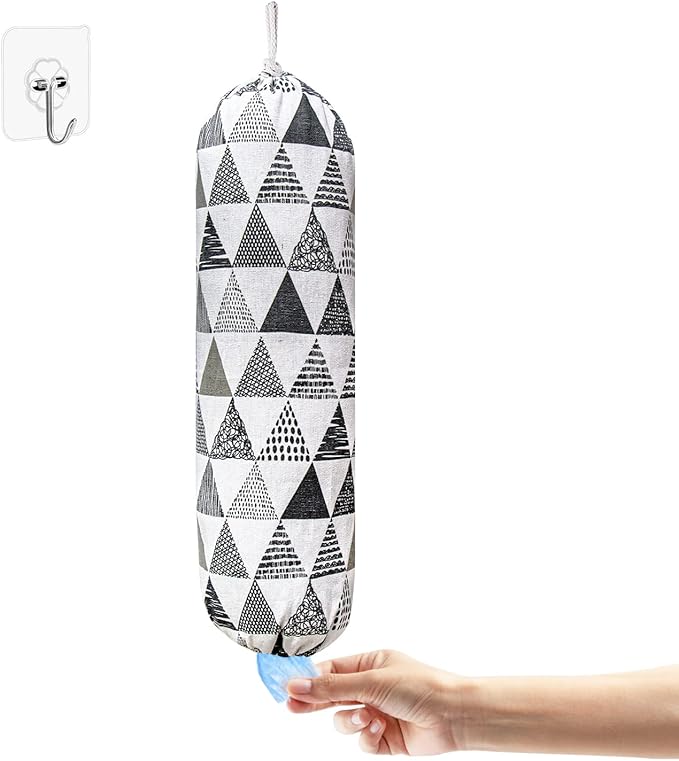 Plastic Bag Holder, Wall Mount Plastic Bag Organizer, Washable Large Grocery