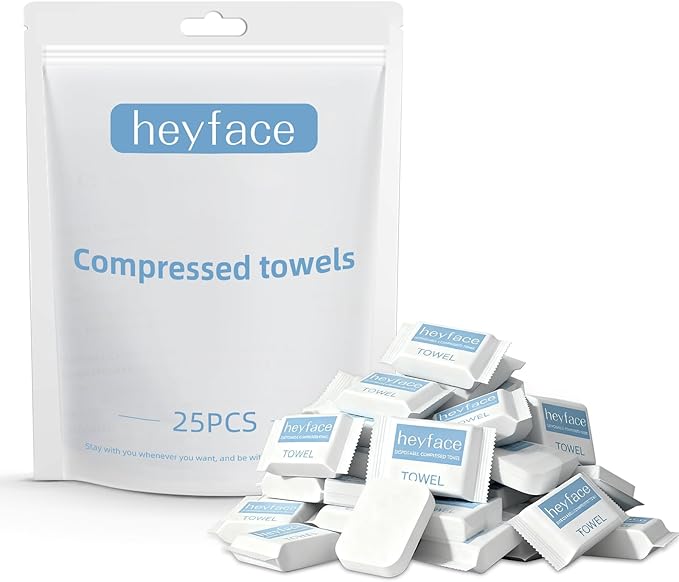 Compressed Towels Tablets 25 Bulk Set Disposable Compressed Washcloths